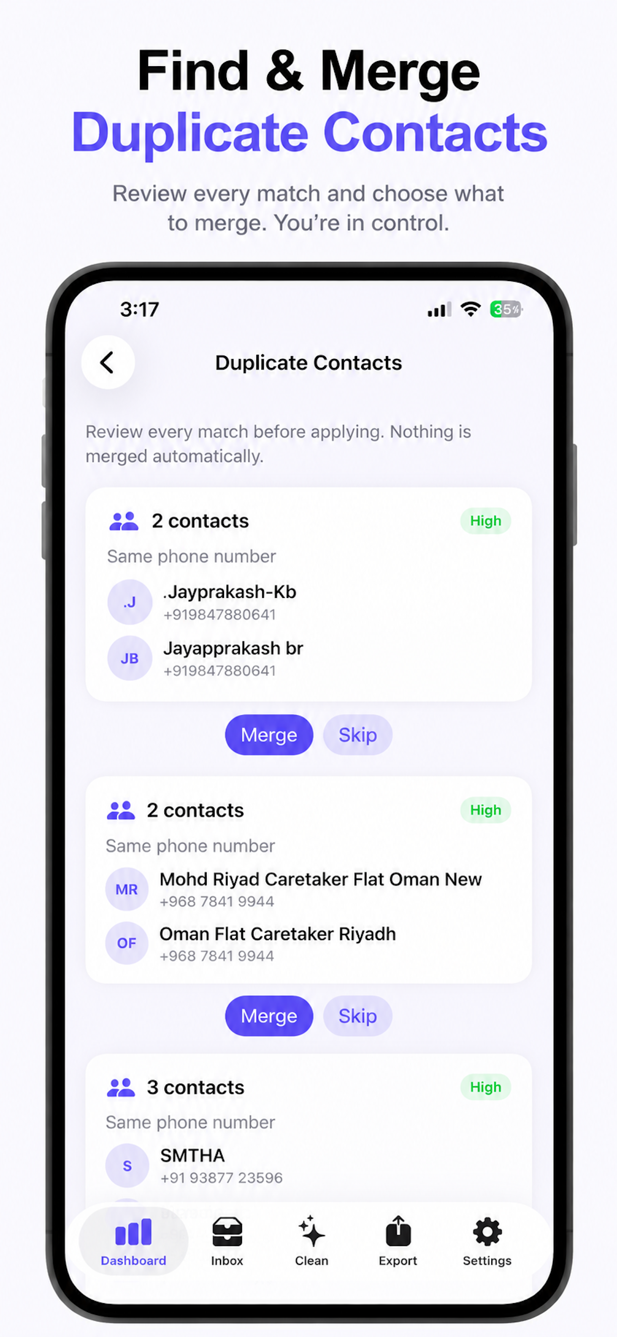 ContactMind: Clean & Organize
