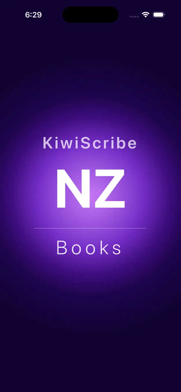 The KiwiScribe splash screen