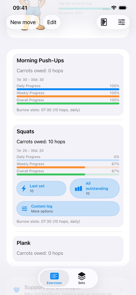 WorkoutBunny: Workout Tracker screenshot 3