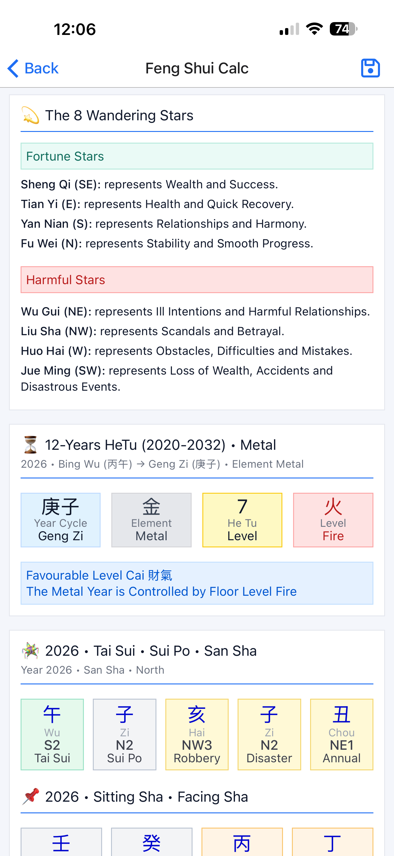 Feng Shui Calculator
