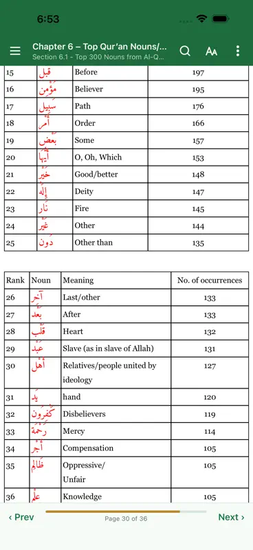 Quran Grammar w 1000 Top Words screenshot 3 of 5