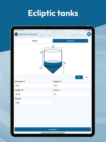 Tank Volume Calculation iPad screenshot