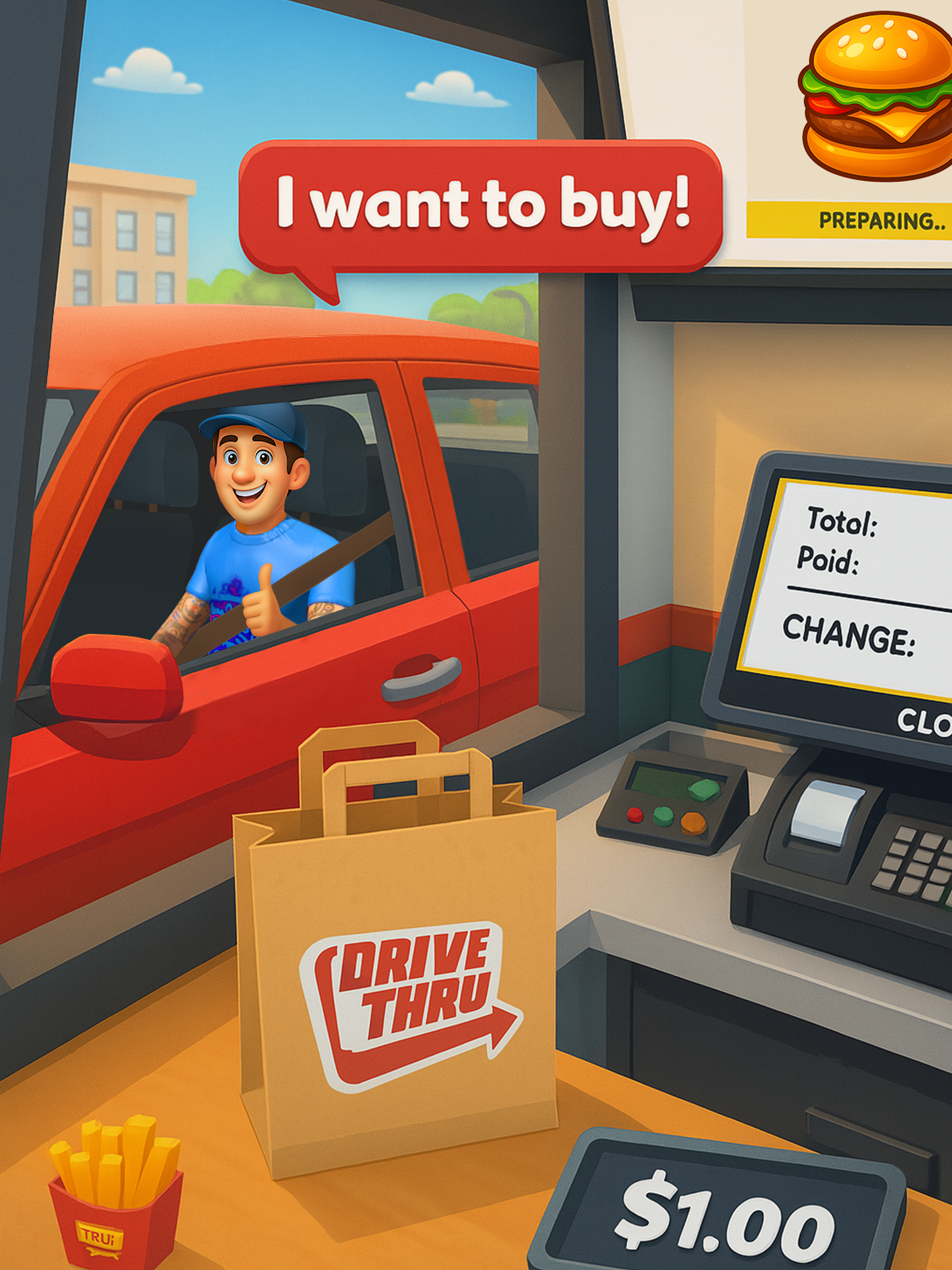 Food Simulator Drive thru Game