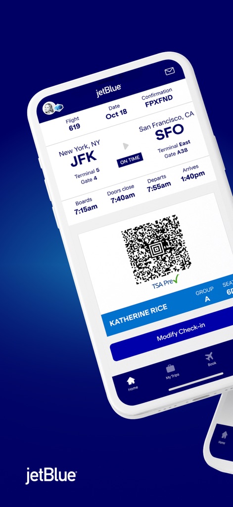 JetBlue - Book & manage trips - Digital Boarding Pass