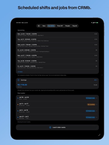 Punch: Shift Tracker iPad screenshot