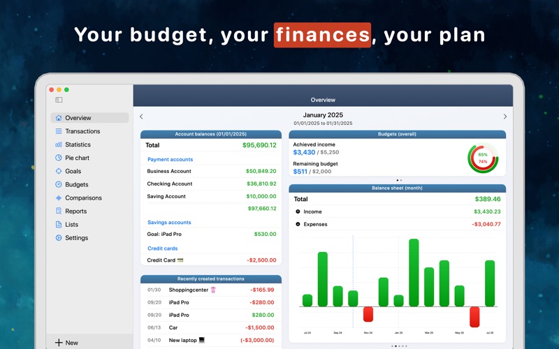 MoneyStats - Budget Planner Screenshot