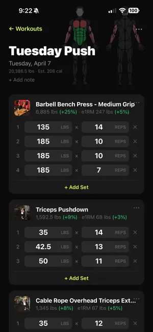 Sculpt Workout Tracker screenshot 2