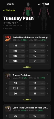 Sculpt Workout Tracker screenshot