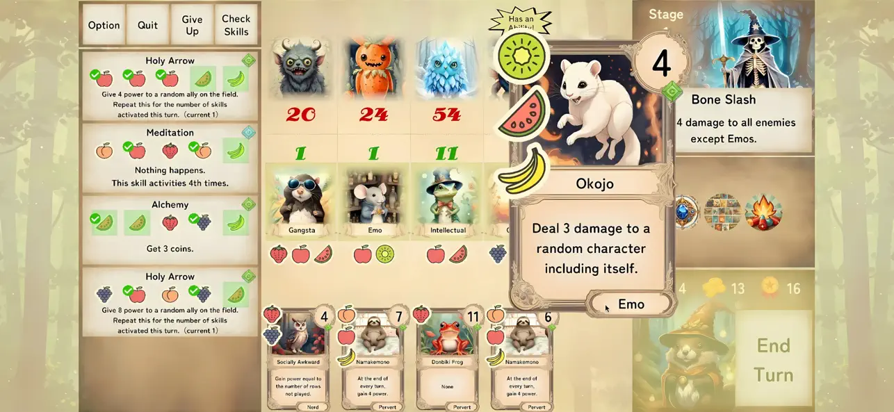 Screenshot #1 pour Kemotaku Roguelike Card Puzzle