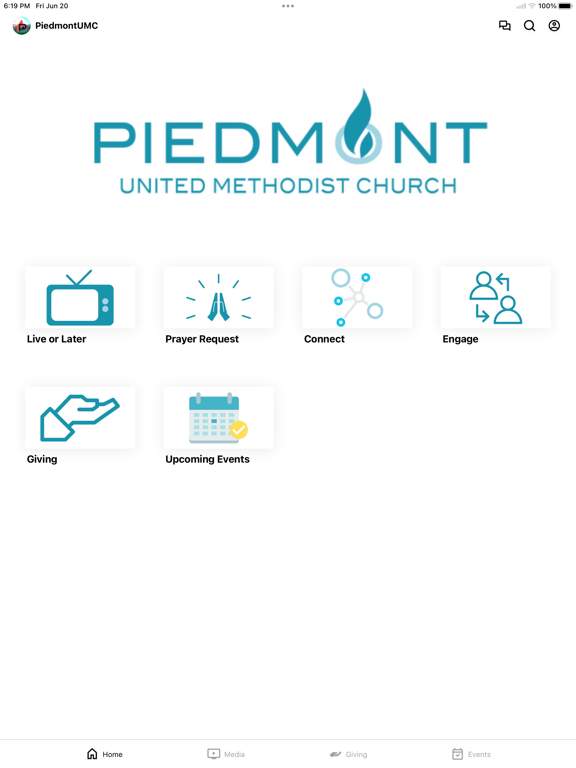 Piedmont UMC iPad screenshot 1 - Education app
