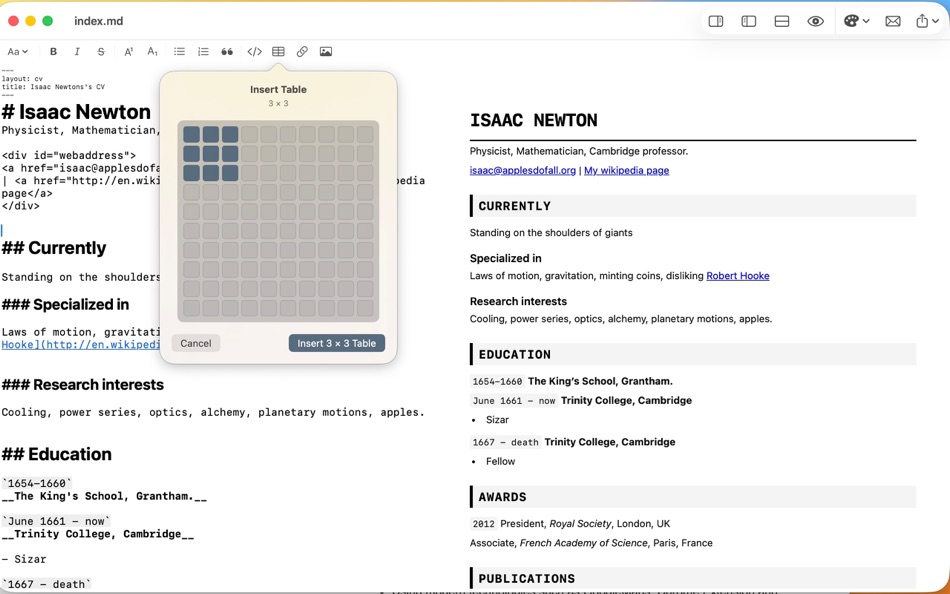 #3. MarkdownResume (macOS) Göre: Alessio Pollero
