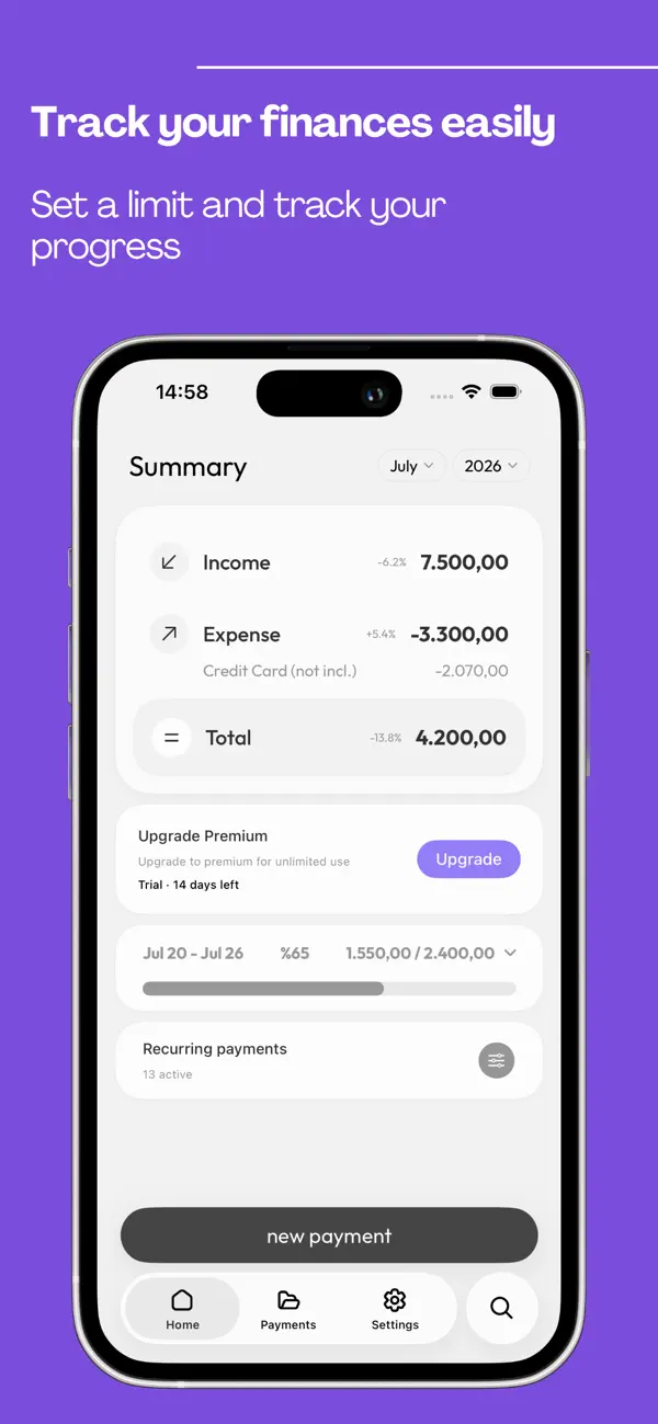 Screenshot #2 pour (Simple)Finance Budget Tracker