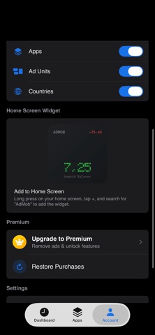 AdMobs Revenue iPhone screenshot