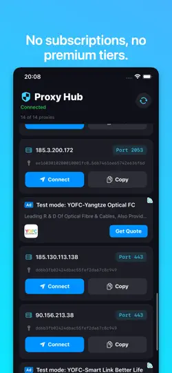 Скриншот MTProto прокси Telegram на iPhone 1