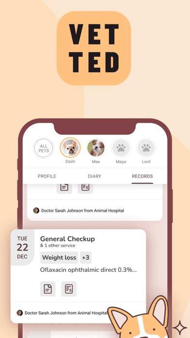 Vetted Pet Health Screenshot