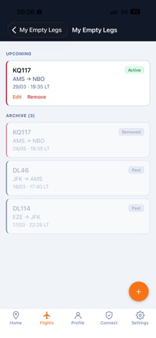 EmptyLegs screenshot