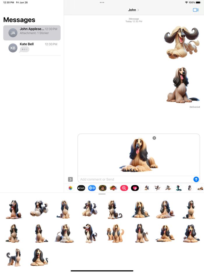 Happy Afghan Hound Stickers