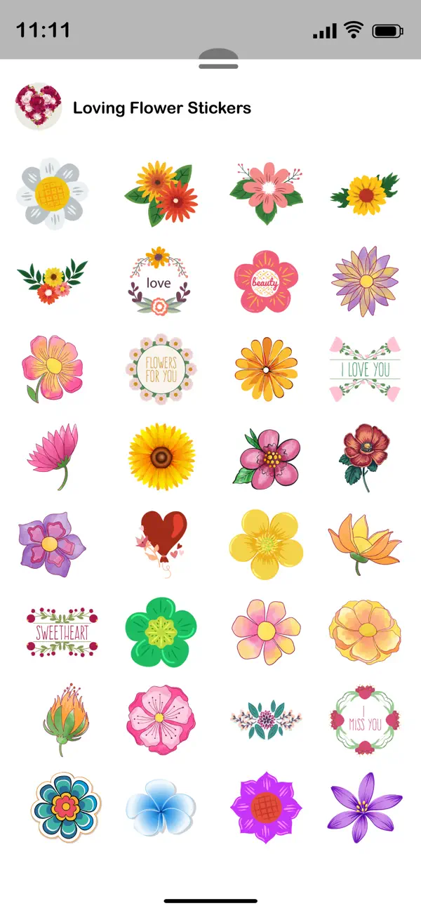 Screenshot #2 pour Loving Flower Stickers