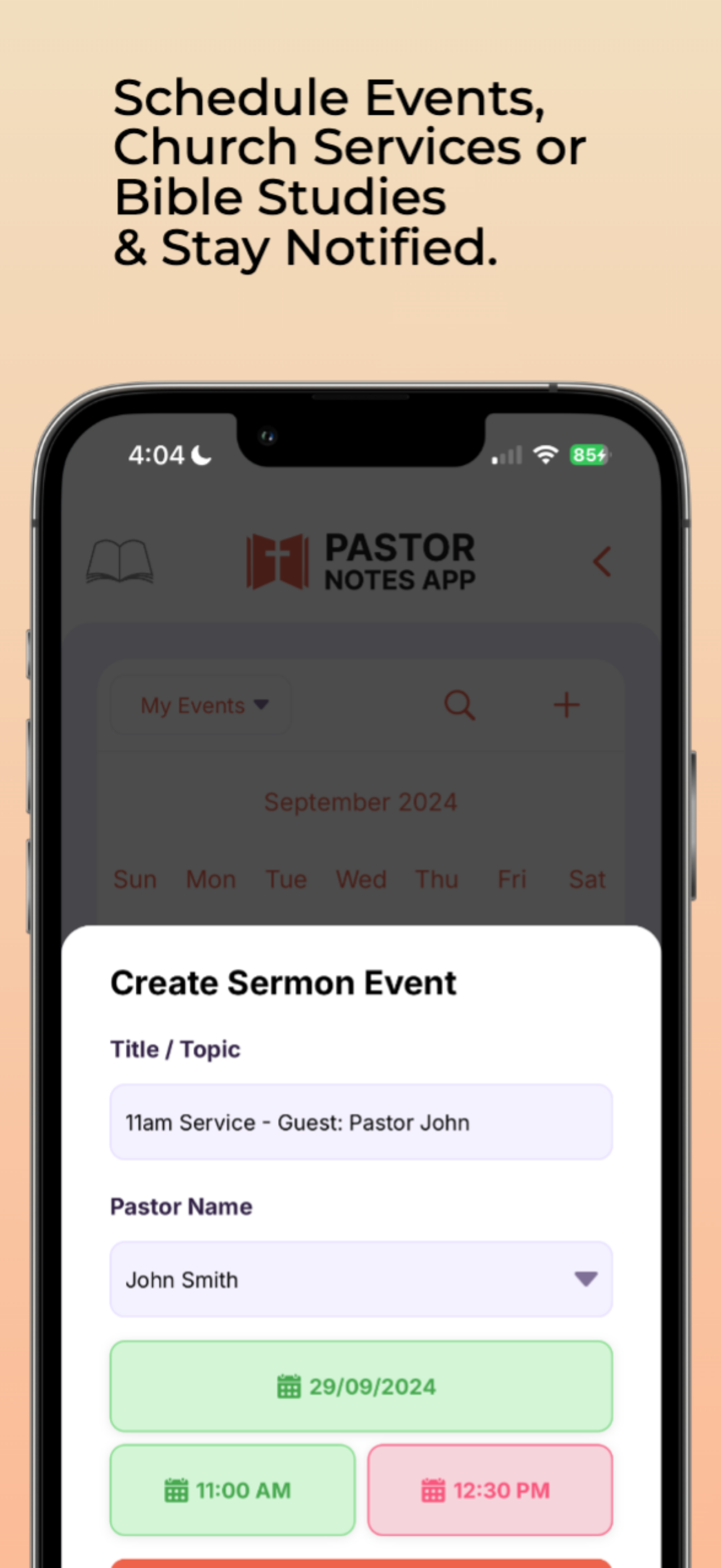 Pastor Notes App