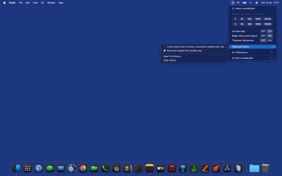 #2. LoremBuilder (macOS) โดย: Valerio Criscimanna