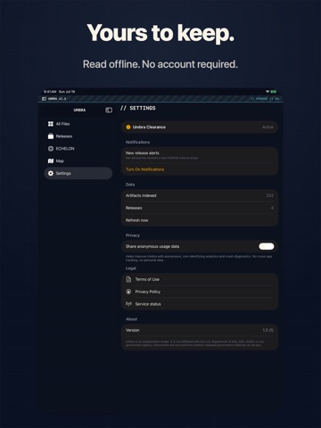 Umbra - UAP Files iPad screenshot