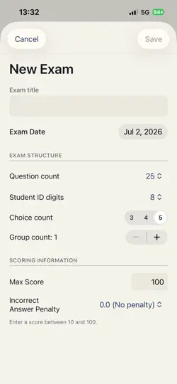 Captura de pantalla de Scorvia: Exam Sheet Scanner en iPhone 5