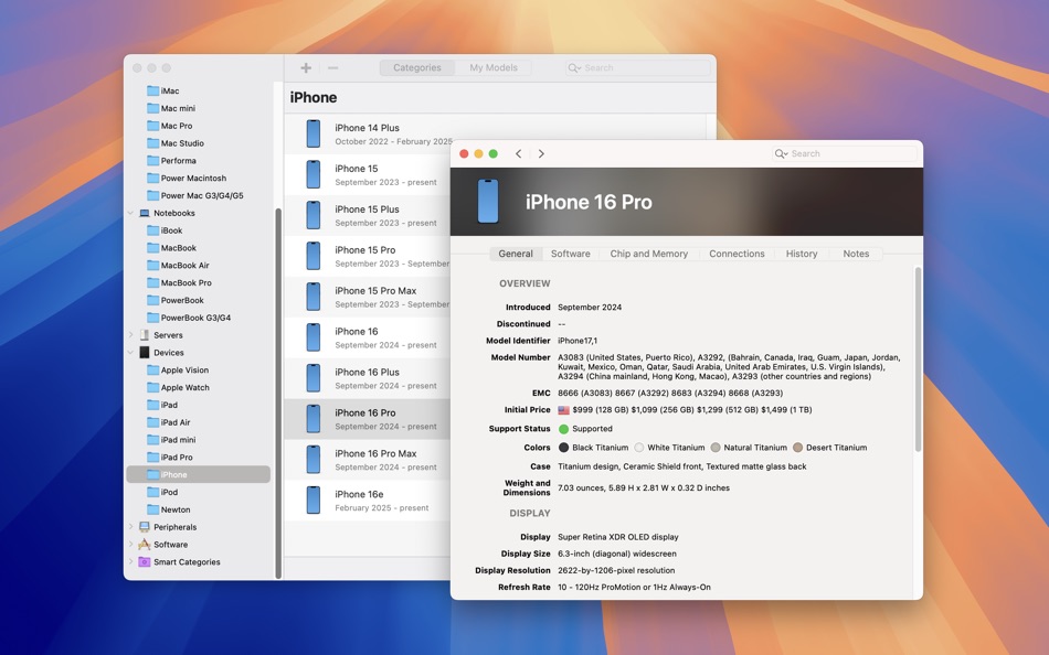 #2. Mactracker (macOS) Tekijänä: Ian Page