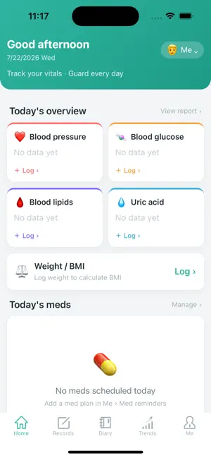 Vitals Log-BP Sugar Tracker screenshot 1