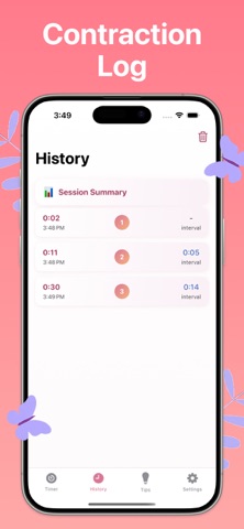 Contraction Timer & Tracker +. Screenshot 6 of 9