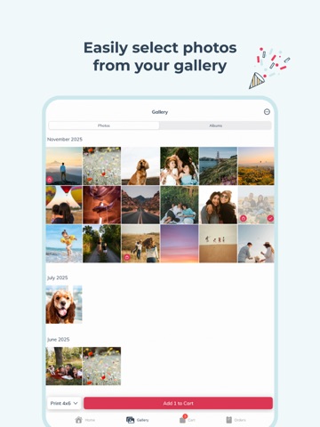 Print Photo - photo print app iPad screenshot