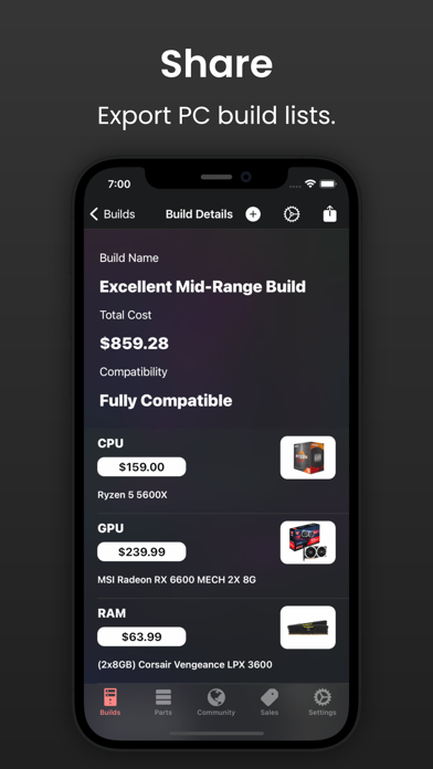 BuildCores: Part Picker for PC Screenshot