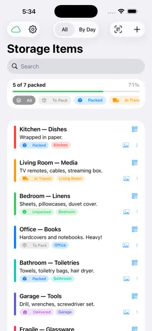 Moving QR Organizer screenshot 1