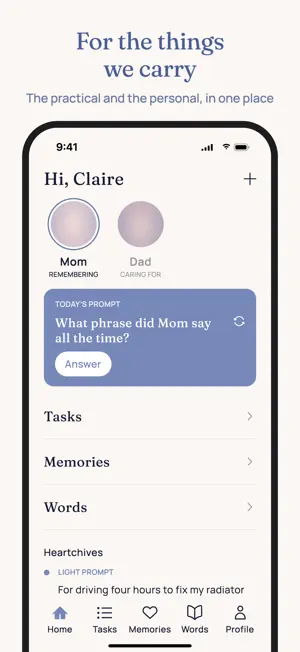 Heartchive: Grief & Caregiving screenshot 1