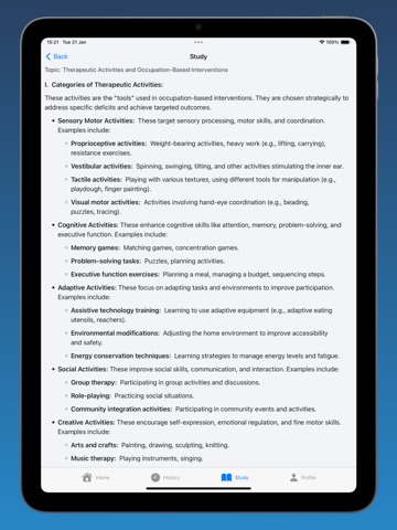 Occupational Therapy iPad screenshot