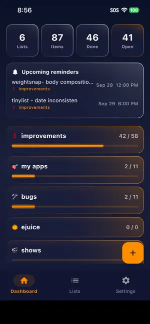 TinyLists: To-Do List & Tasks screenshot 1