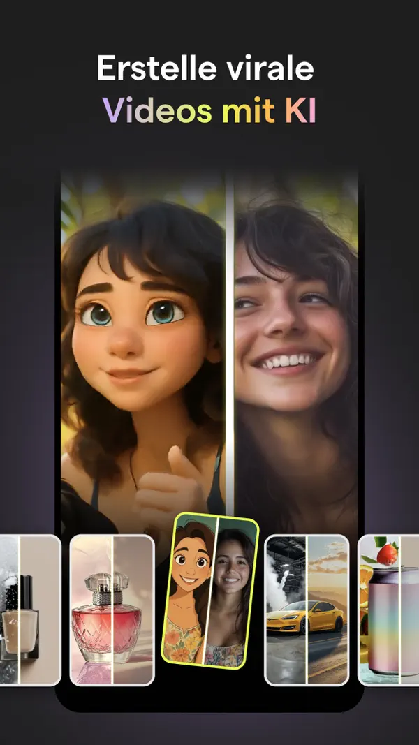 Mojo: KI Video & Reels Editor iPhone App Screenshot 1 – Foto & Video