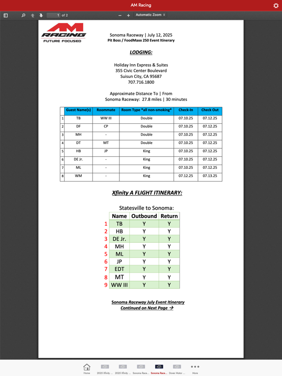 AM Racing iPad screenshot 5 - Sports app