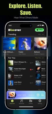 Pluum - AI music player iPhone screenshot