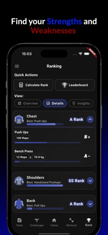 Gym Rank: AI Workout Tracker iPhone screenshot