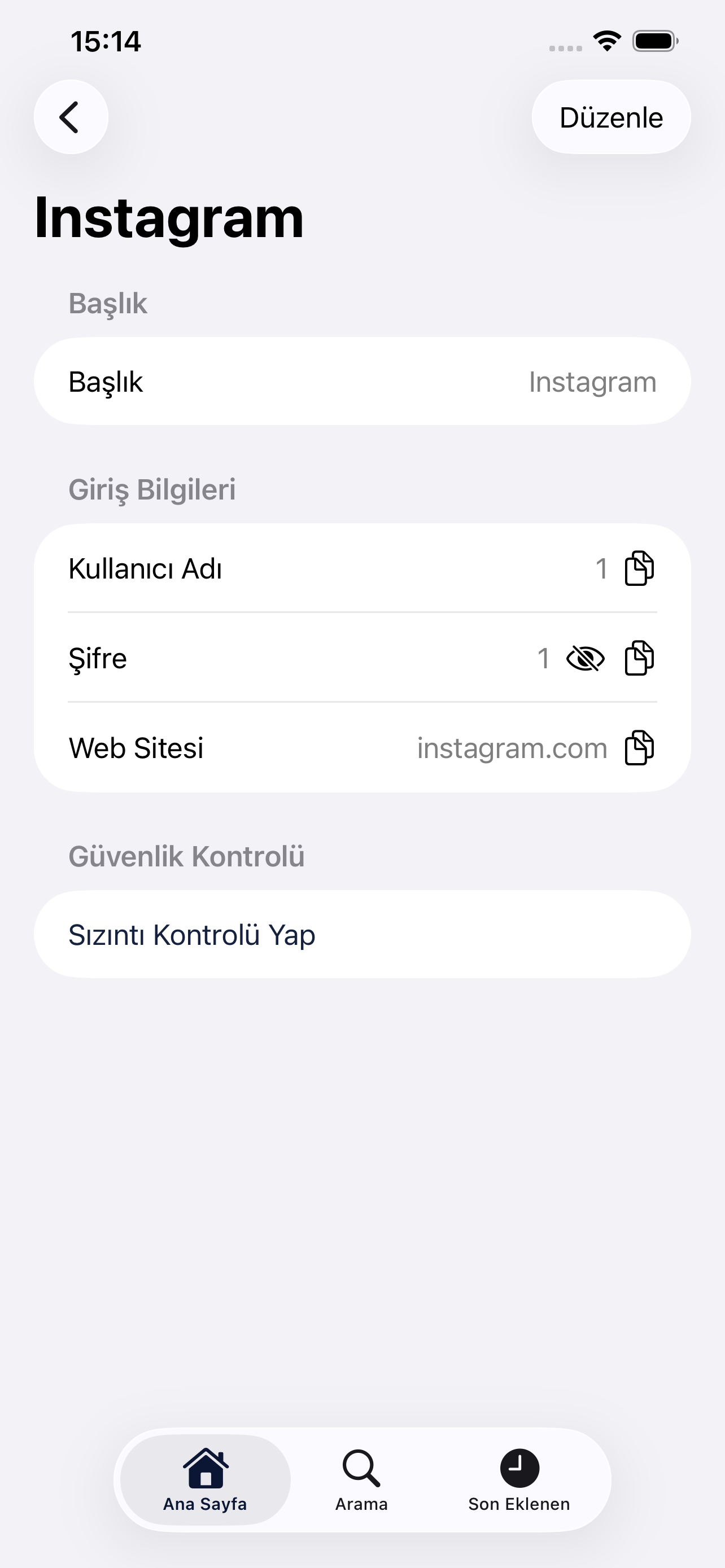 Şifre Depolama screenshot 5