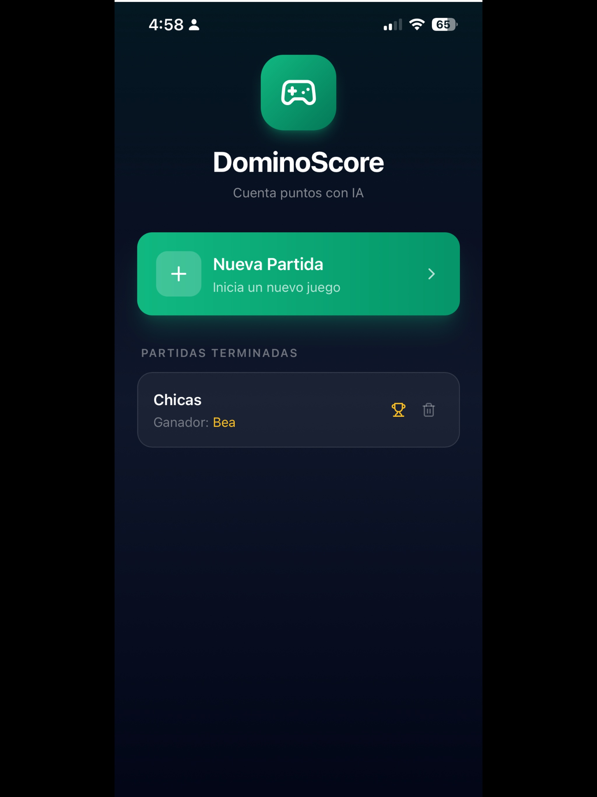 Domino contador de puntos