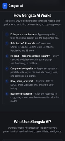 Gangsta AI: Compare AI Models Screenshot 4 of 4