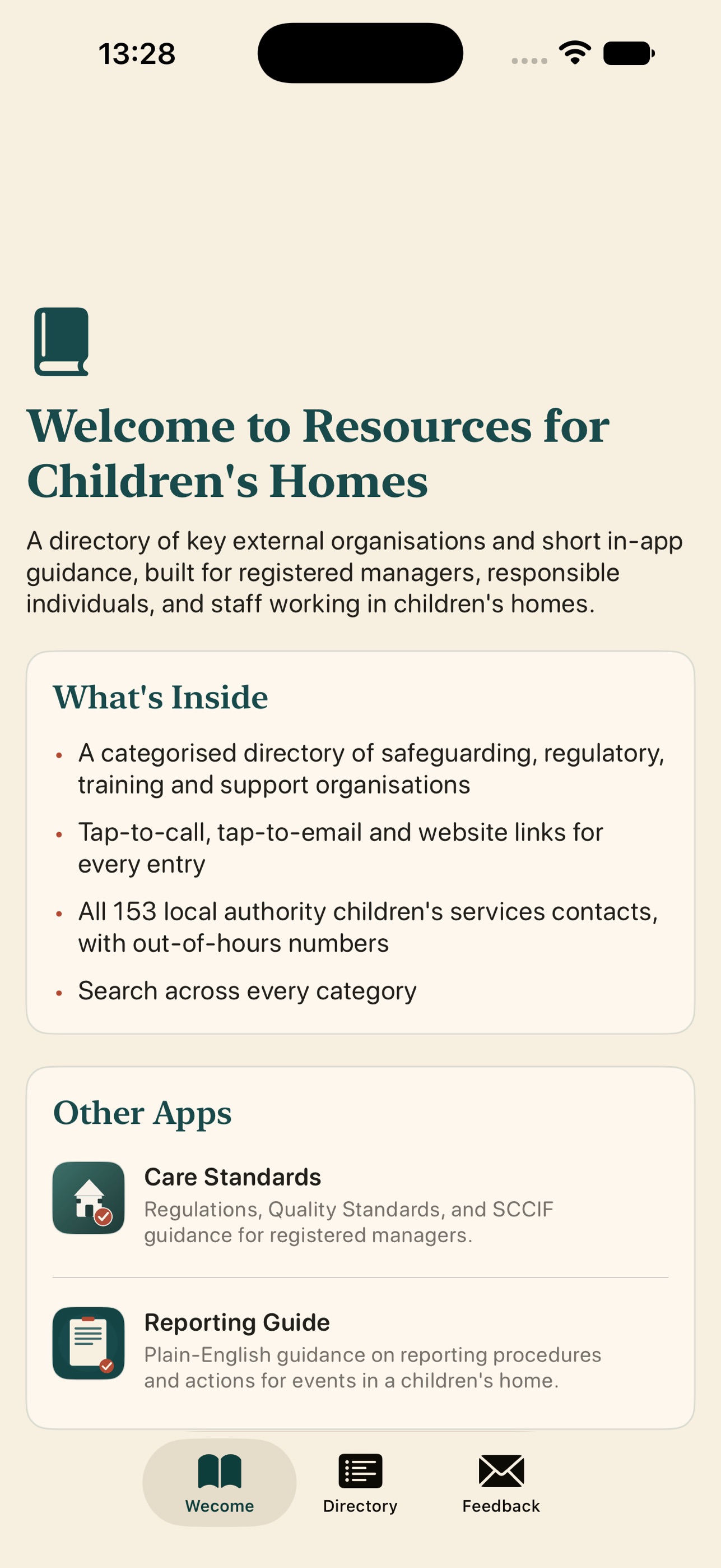 Screenshot 1 of Resources for Childrens Homes