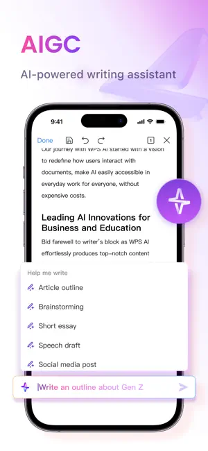 WPS Office-AI Doc, PDF, Sheet screenshot 3
