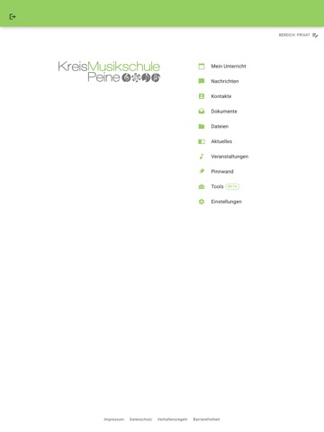 Kreismusikschule Peine iPad screenshot