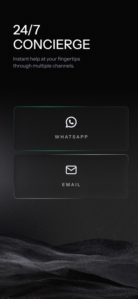 KAST Finance - Les utilisateurs bénéficient d'un accès direct au "support par WhatsApp" et par "e-mail", assurant une assistance concierge 24h/24 et 7j/7.