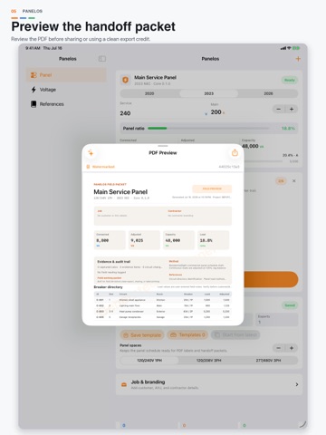 Panelos Electrician Tools iPad screenshot