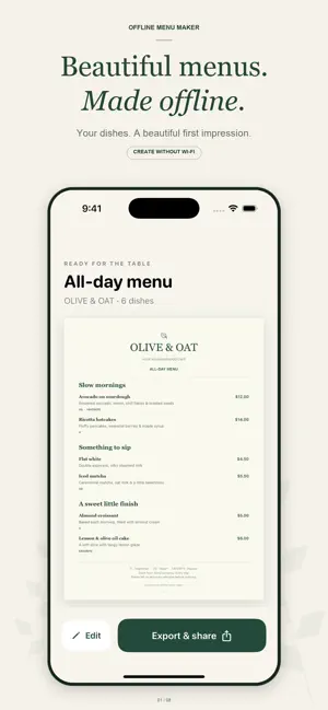Offline Menu Maker screenshot 1