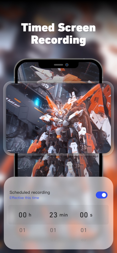 Super Screen Recorder: Full HD - La función de "grabación programada" permite a los usuarios establecer la "duración" deseada para sus sesiones de captura de pantalla, activando y desactivando automáticamente.