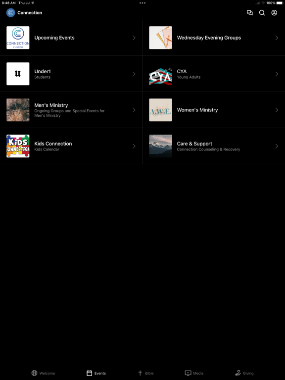 Connection Church Canton iPad screenshot 2 - Education app